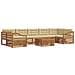 Set di divani da esterno con cuscino 8 pcs Naturale e Beige - Foto miniatura 1