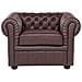 Poltrona Vintage In Pelle Marrone Chesterfield - Foto miniatura 16