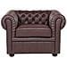 Poltrona Vintage In Pelle Marrone Chesterfield - Foto miniatura 1