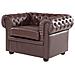 Poltrona Vintage In Pelle Marrone Chesterfield - Foto miniatura 7