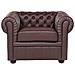 Poltrona Vintage In Pelle Marrone Chesterfield - Foto miniatura 9