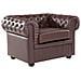 Poltrona Vintage In Pelle Marrone Chesterfield - Foto miniatura 15
