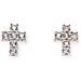 Orecchini Argento 925 - Collezione Rosari - Colore Rodio - Misura Unica Orecchini A Lobo Zirconi Bianchicroce - Foto miniatura 1