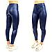 Leggings Donna Pantaloni Effetto Pelle Leggins Liquid Fuseaux Aderenti Hot Blu - Xl - Foto miniatura 1
