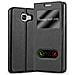 Custodia Compatibile Con Samsung Galaxy A5 2016 In Nero Cometa - Coperchio Protettivo Con Chiusura Magnetica, Funzione Stand E 2 Finestre Di Visualizzazione - Foto miniatura 1