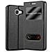 Custodia Compatibile Con Samsung Galaxy A5 2016 In Nero Cometa - Coperchio Protettivo Con Chiusura Magnetica, Funzione Stand E 2 Finestre Di Visualizzazione - Foto miniatura 4