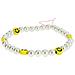 Bracciale Da Telefono Con Perle Bianche E Smiley Gialli Collezione Smile - Foto miniatura 1
