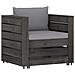 Set Divani da Giardino con Cuscini 2 pz Legno Impregnato Grigio - Foto miniatura 3