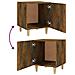 Comodini 2 Pz Rovere Fumo In Legno Multistrato - Foto miniatura 6