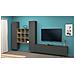 Parete Attrezzata Denis, Set Salotto Porta Tv A 3 Ante, Mobile Soggiorno Multiuso, 100% Made In Italy, Cm 270x30h180, Antracite E Acero - Foto miniatura 1