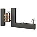 Parete Attrezzata Denis, Set Salotto Porta Tv A 3 Ante, Mobile Soggiorno Multiuso, 100% Made In Italy, Cm 270x30h180, Antracite E Acero - Foto miniatura 2