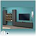 Parete Attrezzata Denis, Set Salotto Porta Tv A 3 Ante, Mobile Soggiorno Multiuso, 100% Made In Italy, Cm 270x30h180, Antracite E Acero - Foto miniatura 4