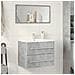 Mobile Lavabo Grigio Cemento 60x38,5x48 Cm In Legno Multistrato - Foto miniatura 3