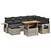 Set Divano Da Giardino 8 Pz Con Cuscini Grigio In Polyrattan - Foto miniatura 2