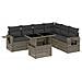 Set Divani Da Giardino 7 Pz Con Cuscini Grigio In Polyrattan - Foto miniatura 2