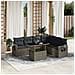 Set Divani Da Giardino 7 Pz Con Cuscini Grigio In Polyrattan - Foto miniatura 1