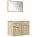 Set Mobili Da Bagno 3 Pz Rovere Sonoma In Legno Multistrato - Foto miniatura 2