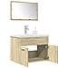 Set Mobili Da Bagno 3 Pz Rovere Sonoma In Legno Multistrato - Foto miniatura 1
