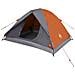 Tenda da Campeggio a Cupola 3 Persone Arancione Impermeabile - Foto miniatura 3
