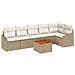 Set Divano da Giardino 7 Pezzi con Cuscini Beige Polyrattan Acacia - Foto miniatura 1