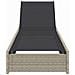 Lettino prendisole Beige 60x200x27 cm Rattan Poliestere - Foto miniatura 3
