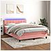 Letto a Molle con Materasso e LED Rosa 140x190 cm in Velluto - Foto miniatura 2