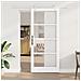 "Set Porta Scorrevole  con Hardware Bianco 93x211 cm Legno Massiccio di Pino, Porta Interna  con Vetro ""ORKDAL"" Bianca 93x211x4 cm" - Foto miniatura 2