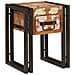 Tavolino 30 x 30 x 40 cm Legno massiccio recuperato e metallo - Foto miniatura 1