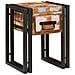 Tavolino 30 x 30 x 40 cm Legno massiccio recuperato e metallo - Foto miniatura 2