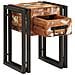 Tavolino 30 x 30 x 40 cm Legno massiccio recuperato e metallo - Foto miniatura 4