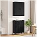 Credenza Rovere Nero 69,5 x 34 x 180 cm Legno multistrato - Foto miniatura 4