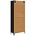 Credenza Rovere Nero 69,5 x 34 x 180 cm Legno multistrato - Foto miniatura 7