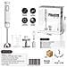 Mixer a Immersione 600W - Set 4 in 1 con Tritatutto, Frusta e Bicchiere - Bianco - Foto miniatura 2