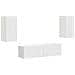 Set mobile TV 4 pz Bianco Legno ingegnerizzato - Foto miniatura 1