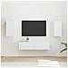 Set mobile TV 4 pz Bianco Legno ingegnerizzato - Foto miniatura 2