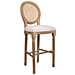 Sgabello In Legno Imbottito Panna 48x42x76/121h - Foto miniatura 1