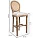 Sgabello In Legno Imbottito Panna 48x42x76/121h - Foto miniatura 5