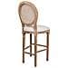 Sgabello In Legno Imbottito Panna 48x42x76/121h - Foto miniatura 6