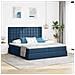 Letto con luci a strisce a LED Blu 200 x 200 cm Tessuto - Foto miniatura 2