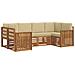 Set divani con cuscino 20 pcs Naturale Legno di Acacia Massello - Foto miniatura 1