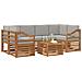 Set di divani da esterno 7 pcs Grigio Naturale e Chiaro - Foto miniatura 3