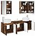 Set di Armadi da Bagno 5 pcs Legno antico Legno ingegnerizzato - Foto miniatura 3
