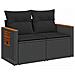Set di divani 8 pz Nero Rattan sintetico e Acciaio - Foto miniatura 5