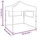 Tenda Pieghevole Con 2 Pareti 3x3 M Blu - Foto miniatura 6