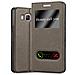 Custodia Compatibile Con Samsung Galaxy A5 2015 In Bruno Pietra - Coperchio Protettivo Con Chiusura Magnetica, Funzione Stand E 2 Finestre Di Visualizzazione - Foto miniatura 1
