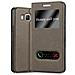 Custodia Compatibile Con Samsung Galaxy A5 2015 In Bruno Pietra - Coperchio Protettivo Con Chiusura Magnetica, Funzione Stand E 2 Finestre Di Visualizzazione - Foto miniatura 4