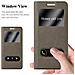 Custodia Compatibile Con Samsung Galaxy A5 2015 In Bruno Pietra - Coperchio Protettivo Con Chiusura Magnetica, Funzione Stand E 2 Finestre Di Visualizzazione - Foto miniatura 5