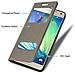 Custodia Compatibile Con Samsung Galaxy A5 2015 In Bruno Pietra - Coperchio Protettivo Con Chiusura Magnetica, Funzione Stand E 2 Finestre Di Visualizzazione - Foto miniatura 6