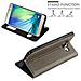 Custodia Compatibile Con Samsung Galaxy A5 2015 In Bruno Pietra - Coperchio Protettivo Con Chiusura Magnetica, Funzione Stand E 2 Finestre Di Visualizzazione - Foto miniatura 7