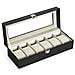 6-slot Contenitore Di Vigilanza Vetro Sormontato Storage Case Vigilanza Dellesposizione Come Regalo Con Velvet Lining Cuscini E Lock 30 X 112 X 8 Cm Nero Jwb06be - Foto miniatura 1